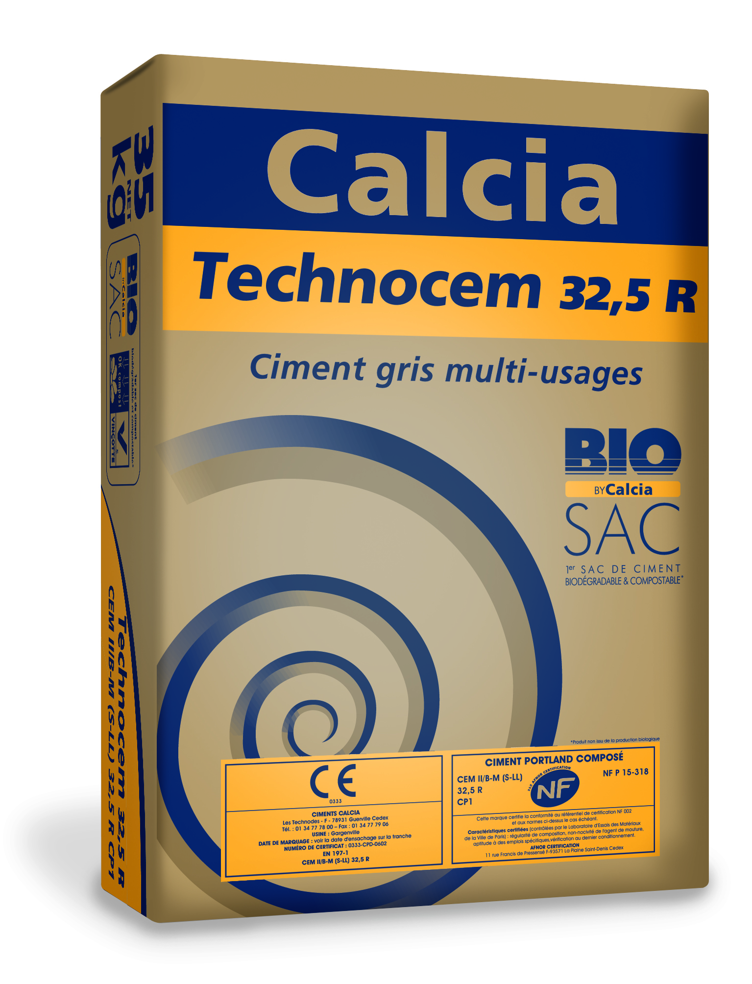 Photo d'un biosac développé par les ciments Calcia