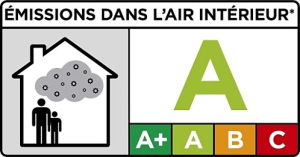 Étiquette qui indique, de manière simple et lisible, le niveau d'émission en polluants volatils des produits de construction et de décoration.